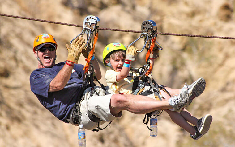 Air ziplines dad and son | Los Cabos